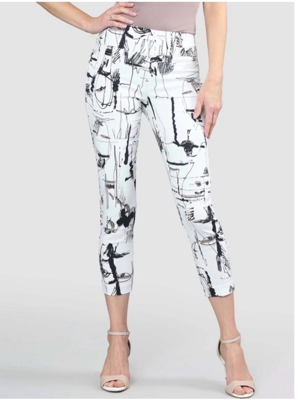 Lisette print Capri pullon stretch cotton Capri pant Size 12 Summer Modern